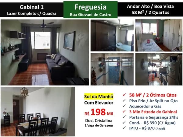 Apto JPA Freguesia Gabinal 1 58M²
