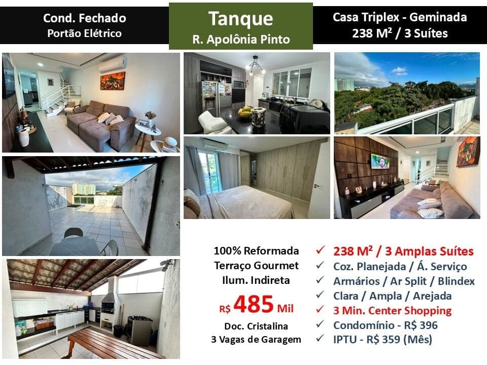 Casa JPA Tanque Apolônia Pinto 238M²