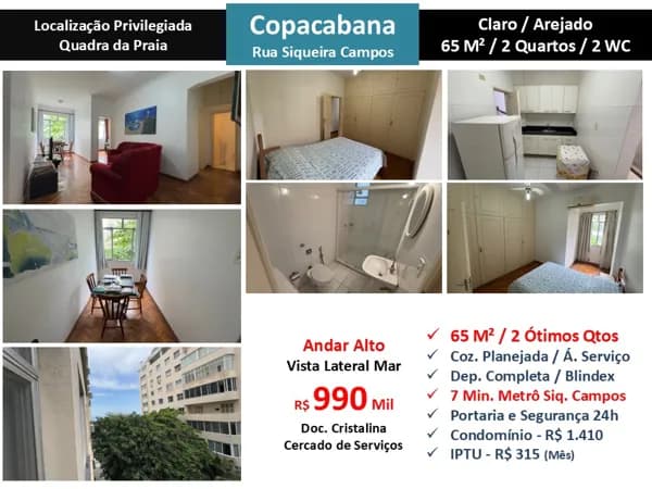 Apto Copacabana Siqueira Campos 65M² 2