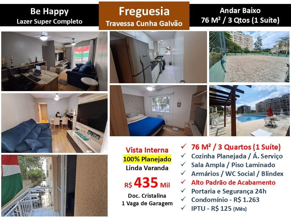 Apto JPA Freguesia Be Happy 76M²