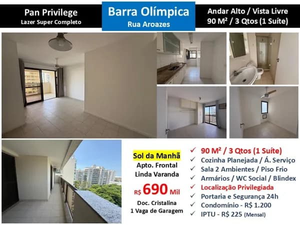 Apto Barra Olímpica Vilas da Barra Pan Privilege 90M²