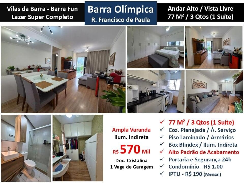 Apto Barra Olímpica Barra Fun 77M²