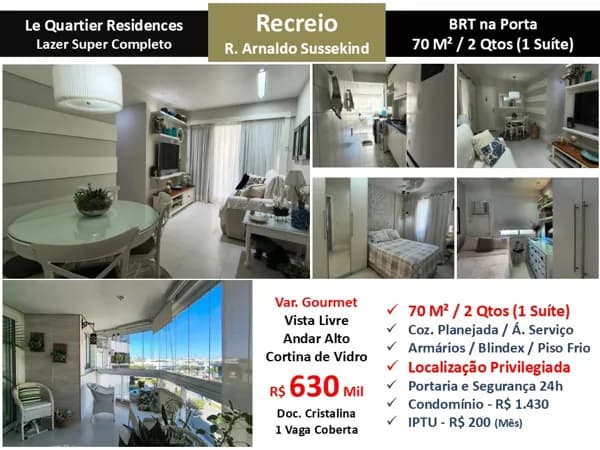 Apto Recreio Le Quartier Residences 70M²