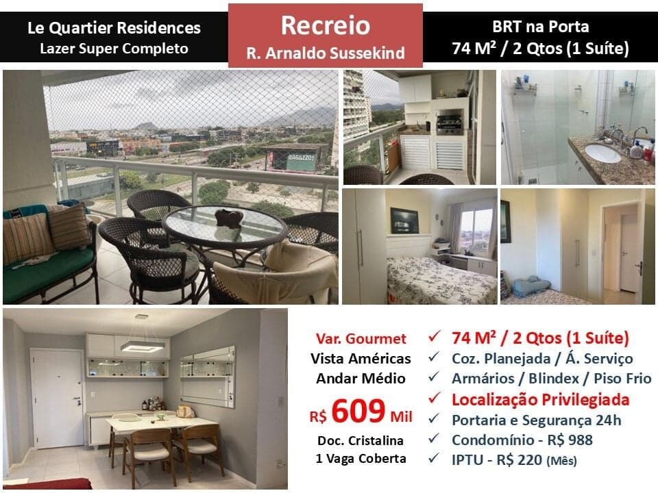 Apto Recreio Le Quartier Residences 70M²