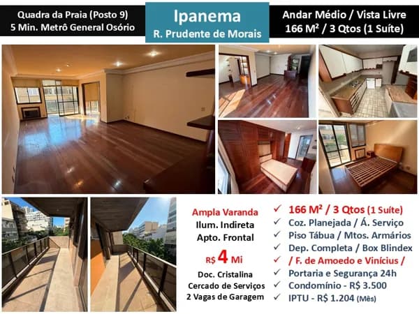 Apto Ipanema Prudente de Morais 166M²