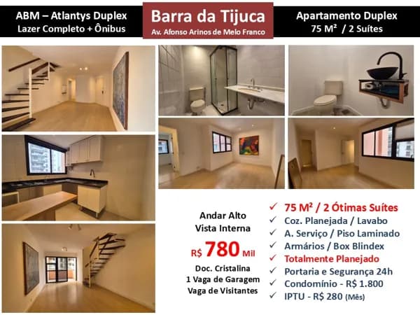 Apto Barra da Tijuca ABM Atlantys 75M²