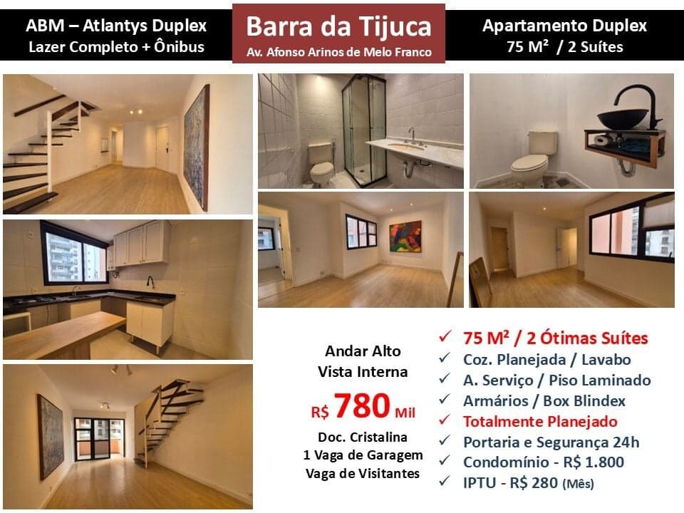 Apto Barra da Tijuca ABM Atlantys 75M²