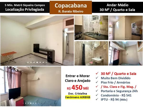 Apto Copacabana Barata Ribeiro 30M² 3