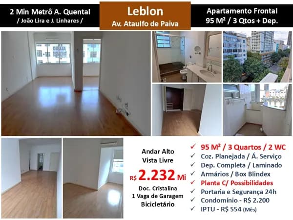 Apto Leblon Ataulfo de Paiva 95M²