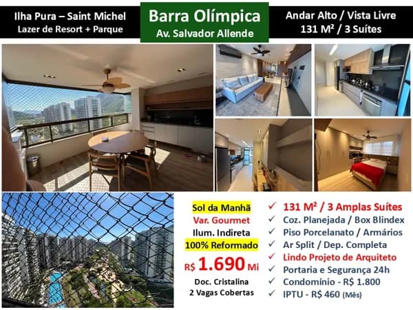 Apto Barra Olímpica Ilha Pura Saint Michel 131M²