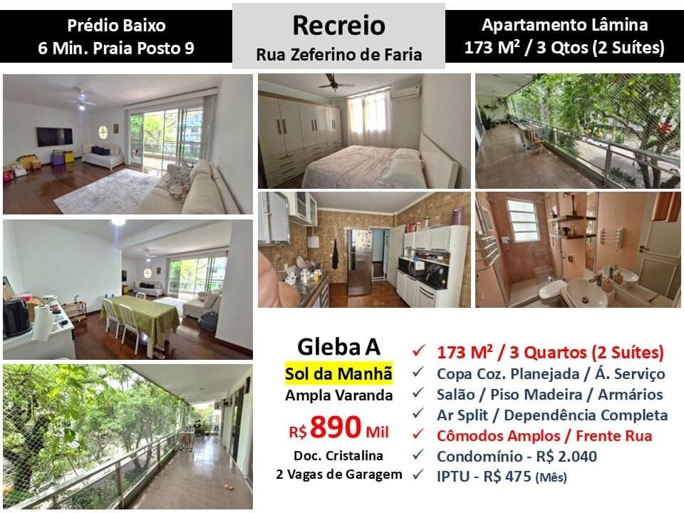 Apto Recreio Gleba A Zeferino de Faria 173M²