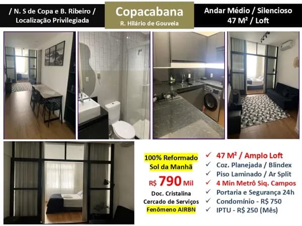 Apto Copacabana Hilário de Gouveia 47M²