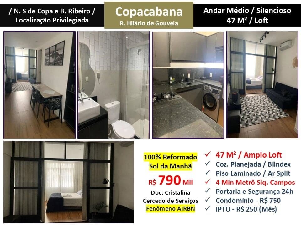 Apto Copacabana Hilário de Gouveia 47M²
