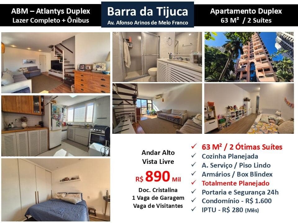 Apto Barra da Tijuca ABM Atlantys 63M²