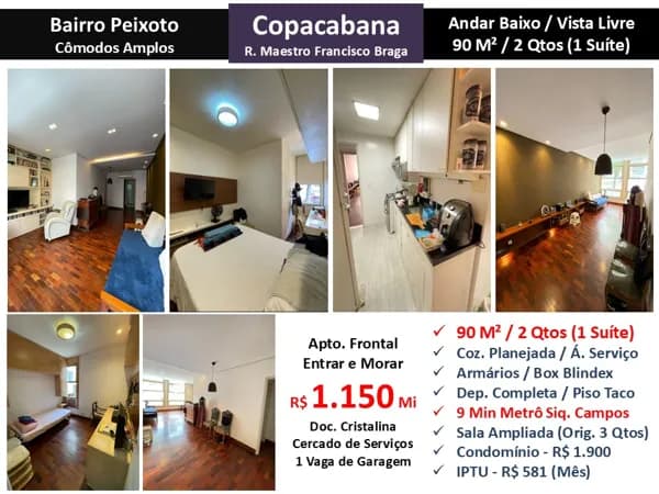 Apto Copacabana Maestro Francisco Braga 90M²