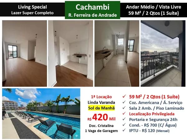 Apto Cachambi Ferreira de Andrade Living Special 59M²