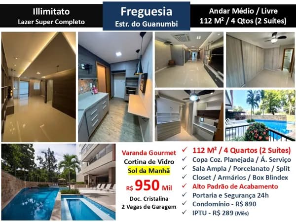 Apto JPA Freguesia Illimitato 112M²