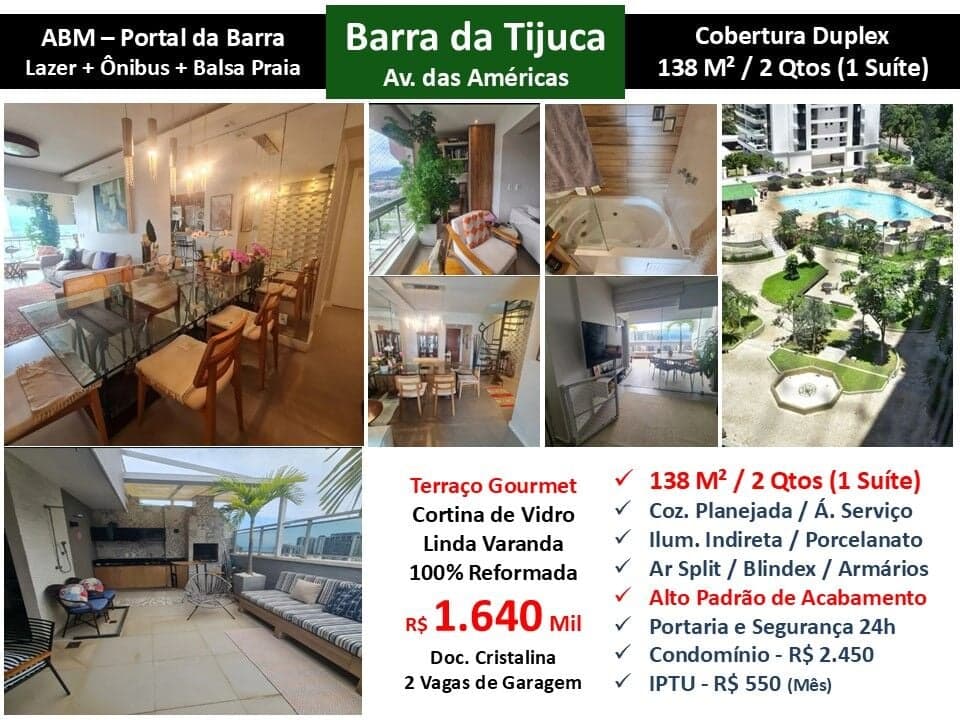 Cob Barra da Tijuca ABM Portal da Barra 138M²