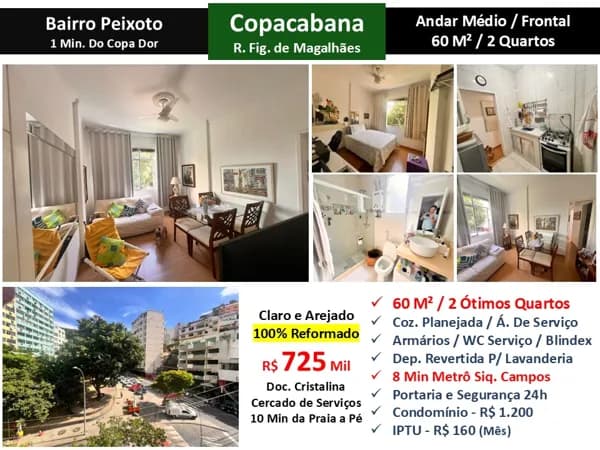 Apto Copacabana Fig. Magalhães 60M² 4
