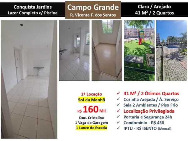Apto Campo Grande Conquista Jardins 41M²