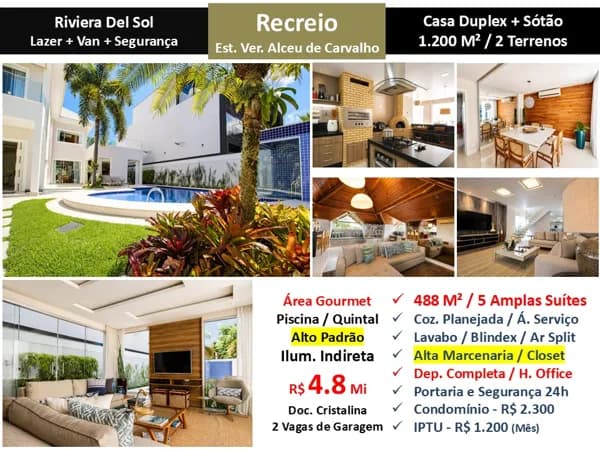Casa Recreio Riviera Del Sol 488M²