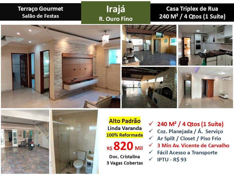 Casa Irajá Ouro Fino 240M²