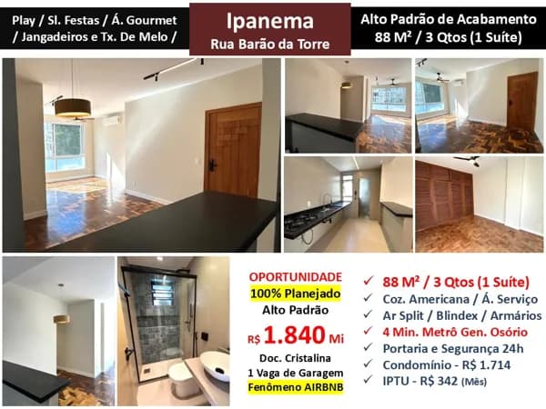 Apto Ipanema Barão da Torre 88M² 2