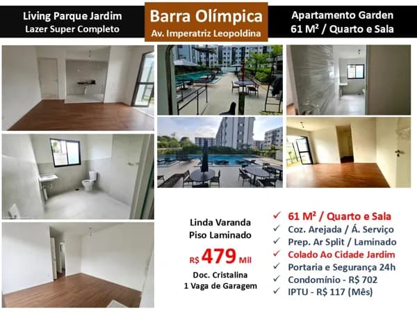 Apto Barra Olímpica Parque Jardim 61M² Garden