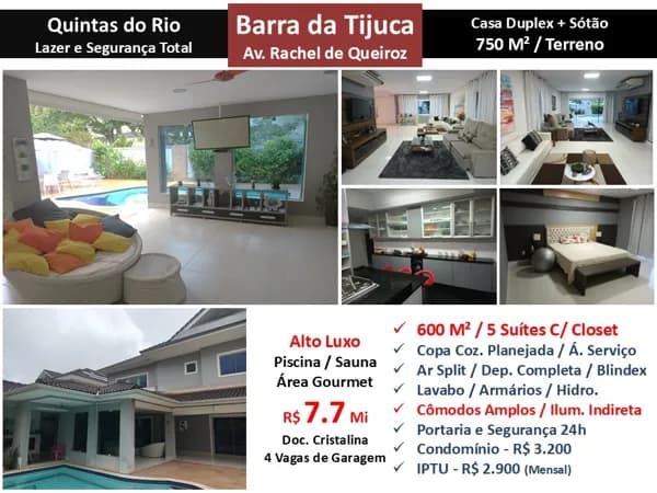 Casa Barra da Tijuca Quintas do Rio 600M² 4