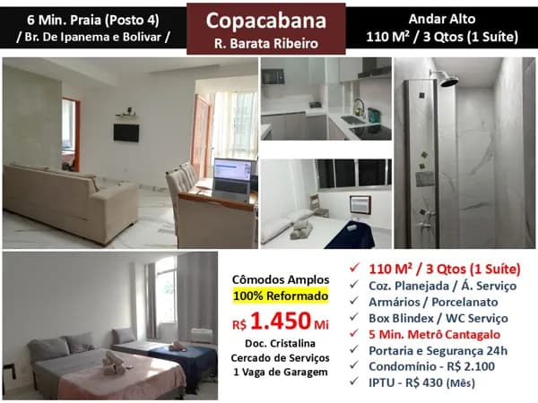 Apto Copacabana Barata Ribeiro 110M² 2