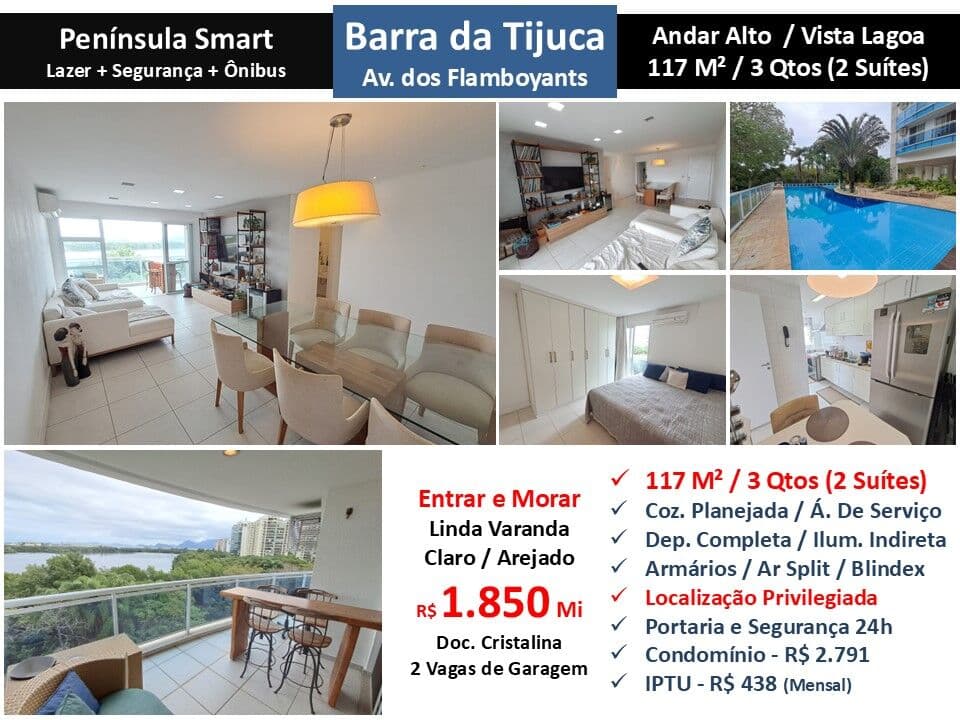 Apto Barra da Tijuca Península Smart 117M²