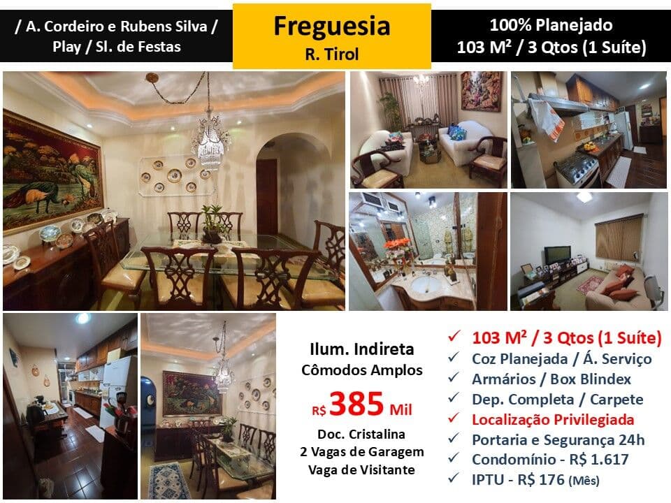 Apto JPA Freguesia Tirol 103M²