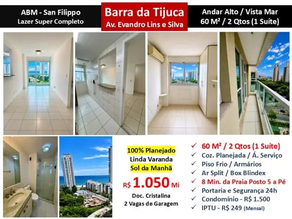 Apto Barra da Tijuca ABM San Filippo 60M²