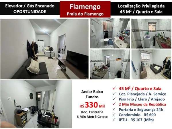 Apto Flamengo Praia 45M²