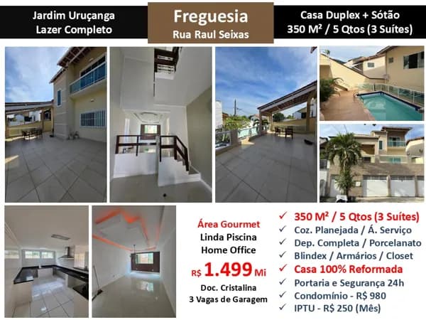 Casa JPA Freguesia Jardim Uruçanga Raul Seixas 350M²