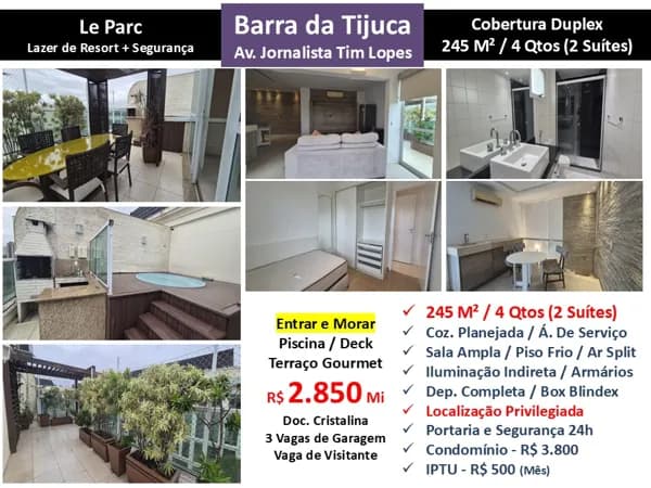 Cob Barra da Tijuca Le Parc 245M² 2