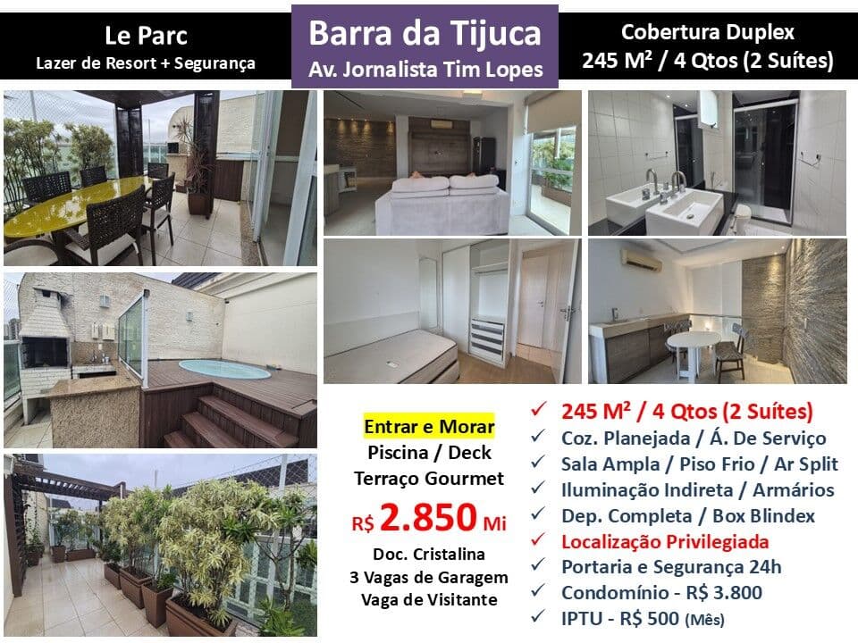 Cob Barra da Tijuca Le Parc 245M² 2