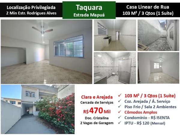Casa JPA Taquara Mapua 103M² Linear