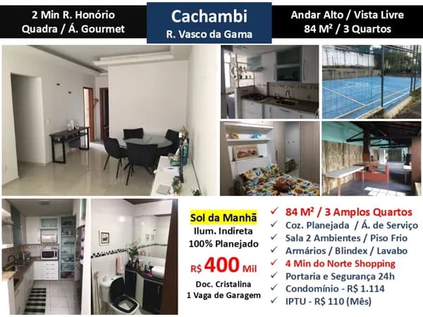 Apto Cachambi Vasco da Gama 84M²