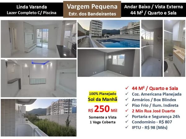 Apto Vargem Pequena Estr. dos Bandeirantes 44M²