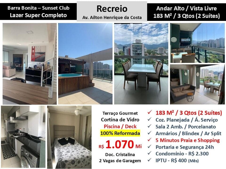 Cob Recreio Barra Bonita Sunset 183M²