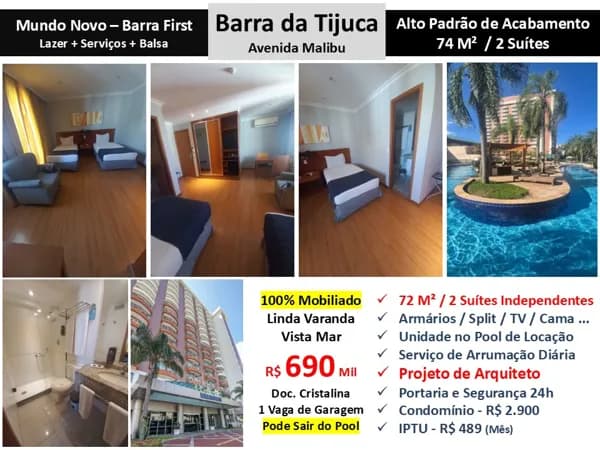 Apto Barra da Tijuca Américas Park Mundo Novo Barra First 72M²