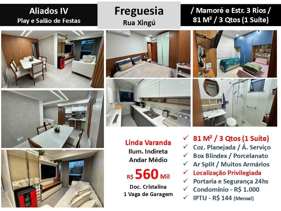 Apto JPA Freguesia Xingu Aliados IV 81M²