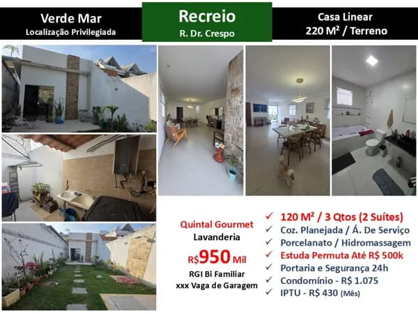 Casa Recreio Verde Mar 120M²