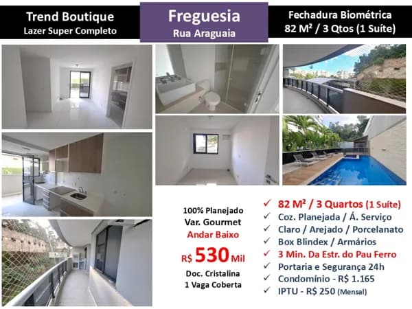 Apto JPA Freguesia Trend Araguaia 82M²