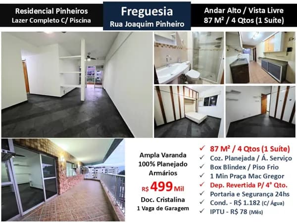 Apto JPA Freguesia Joaquim Pinheiro Residencial Pinheiros 87M²