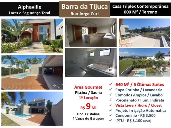Casa Barra da Tijuca Alphaville 640M²
