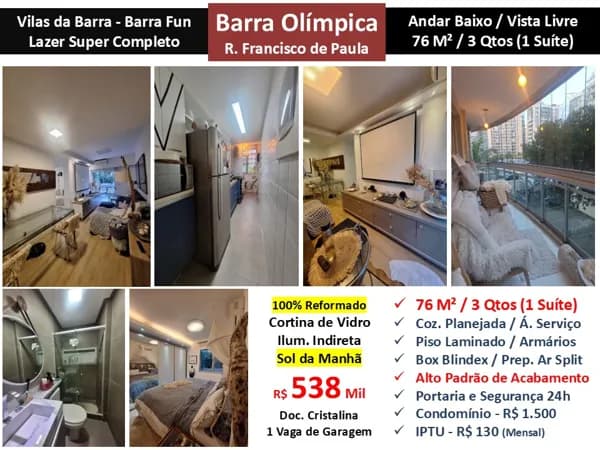 Apto Barra Olímpica Barra Fun 76M²