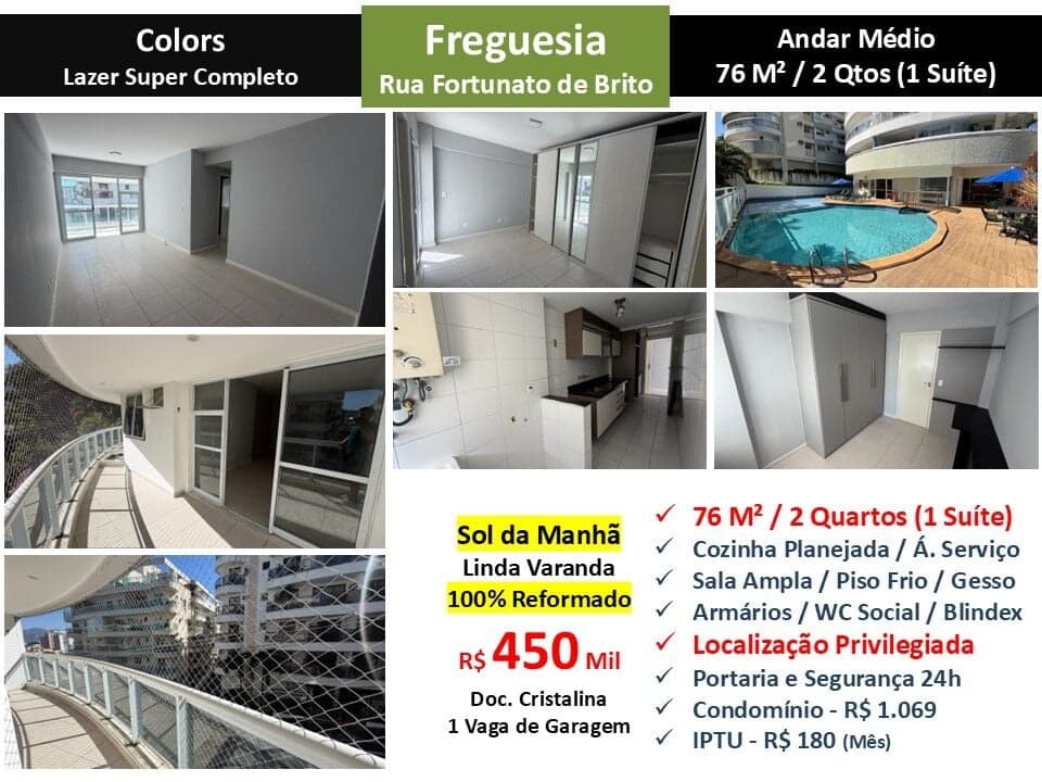 Apto JPA Freguesia Fortunato de Brito Colors 76M²