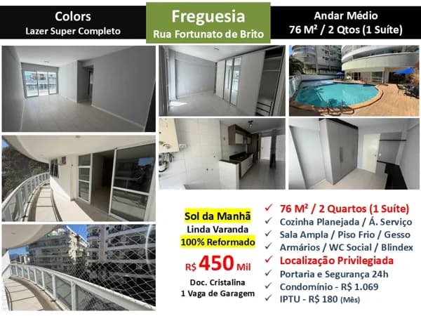Apto JPA Freguesia Fortunato de Brito Colors 76M²